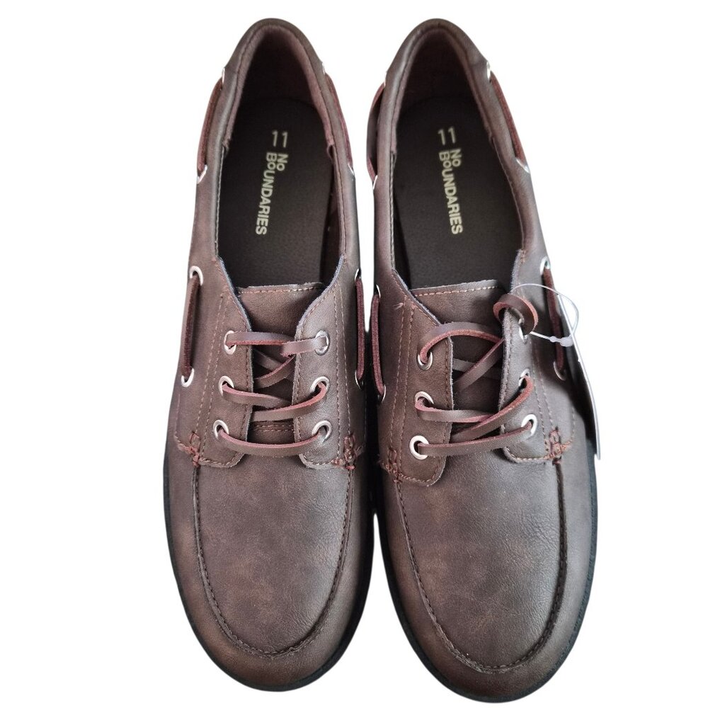 No Boundaries Platform Boat Shoes Women's Size 11 Brown Lug Sole Comfort Foam - Picture 2 of 9